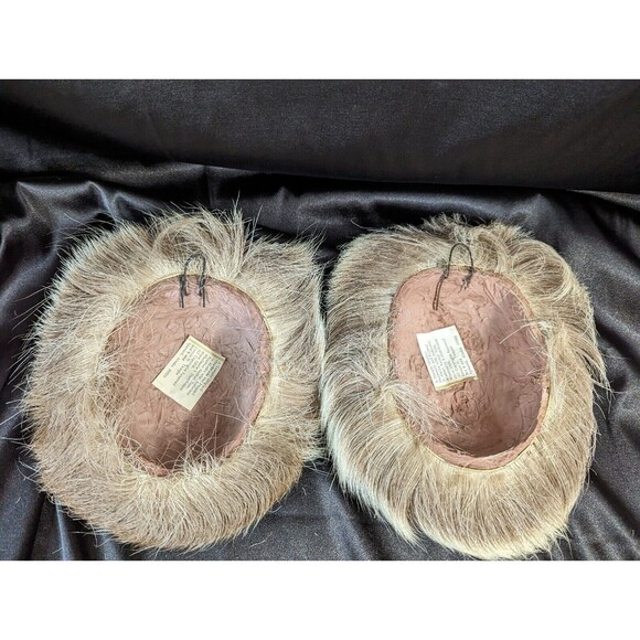 Two (2) 1950s Native Alaskan Plaque Faces Man Woman by Lonnie H Temple Handmade - Picture 4 of 7